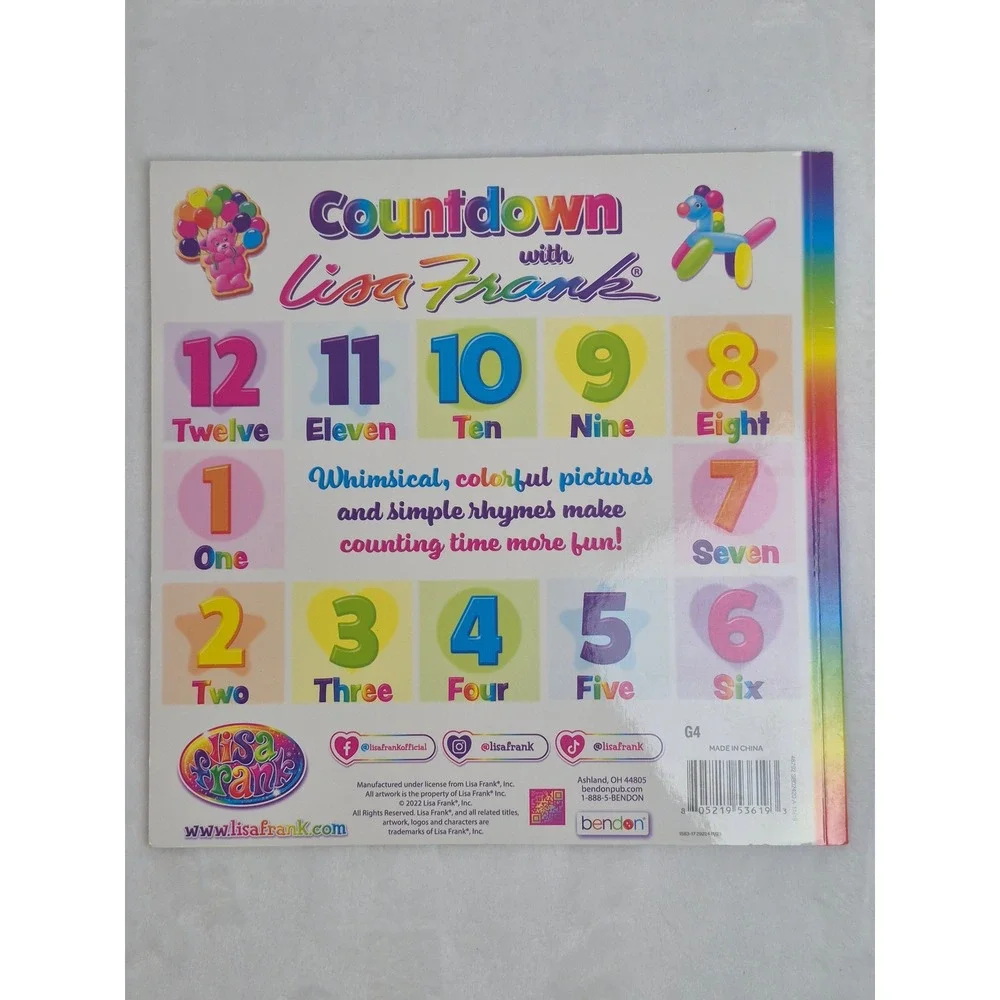 Countdown with‎ Lisa Frank Numbers/ Counting Children's Glitter and Sparkle Book